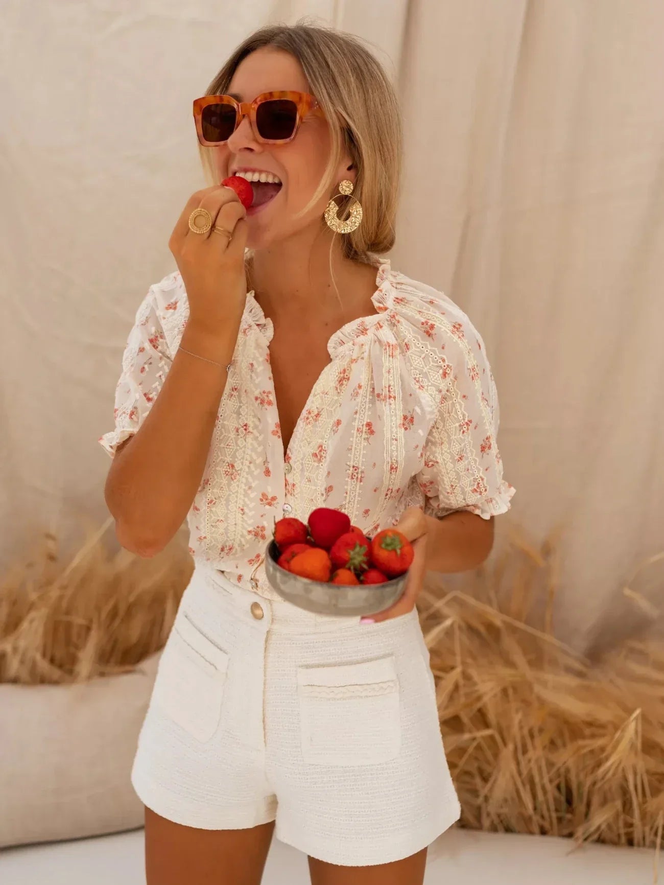 Elina™ | Blouse fleurie au charme estival romantique