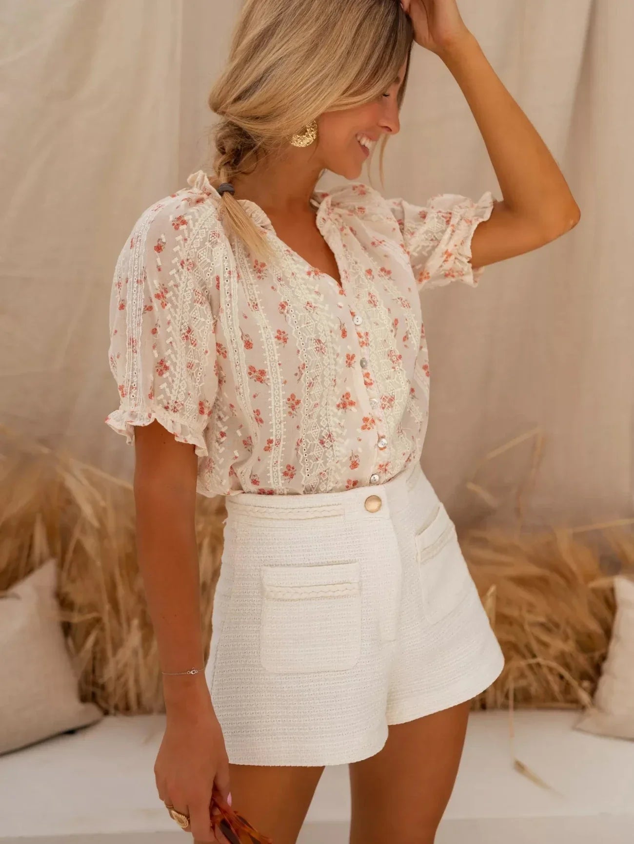 Elina™ | Blouse fleurie au charme estival romantique