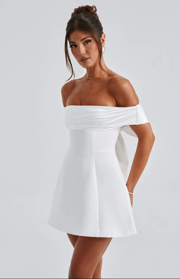 ÉclairNoir Exclusive - Noir et Blanc Contrast Dress™ - ÉclairNoir