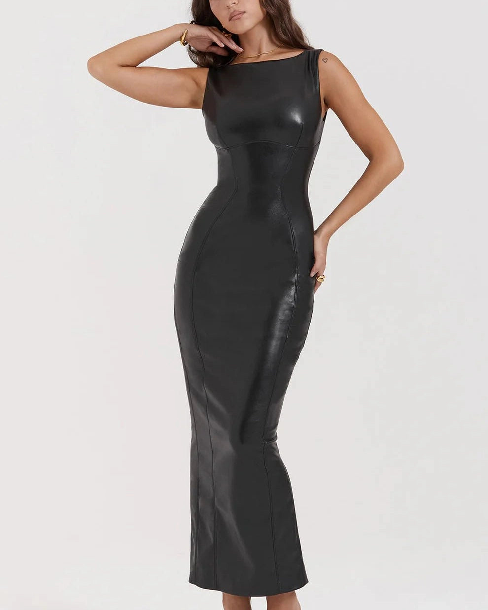 ÉclairNoir Exclusive - Noir Luxe Leather Dress™ - bluemoonbenelux