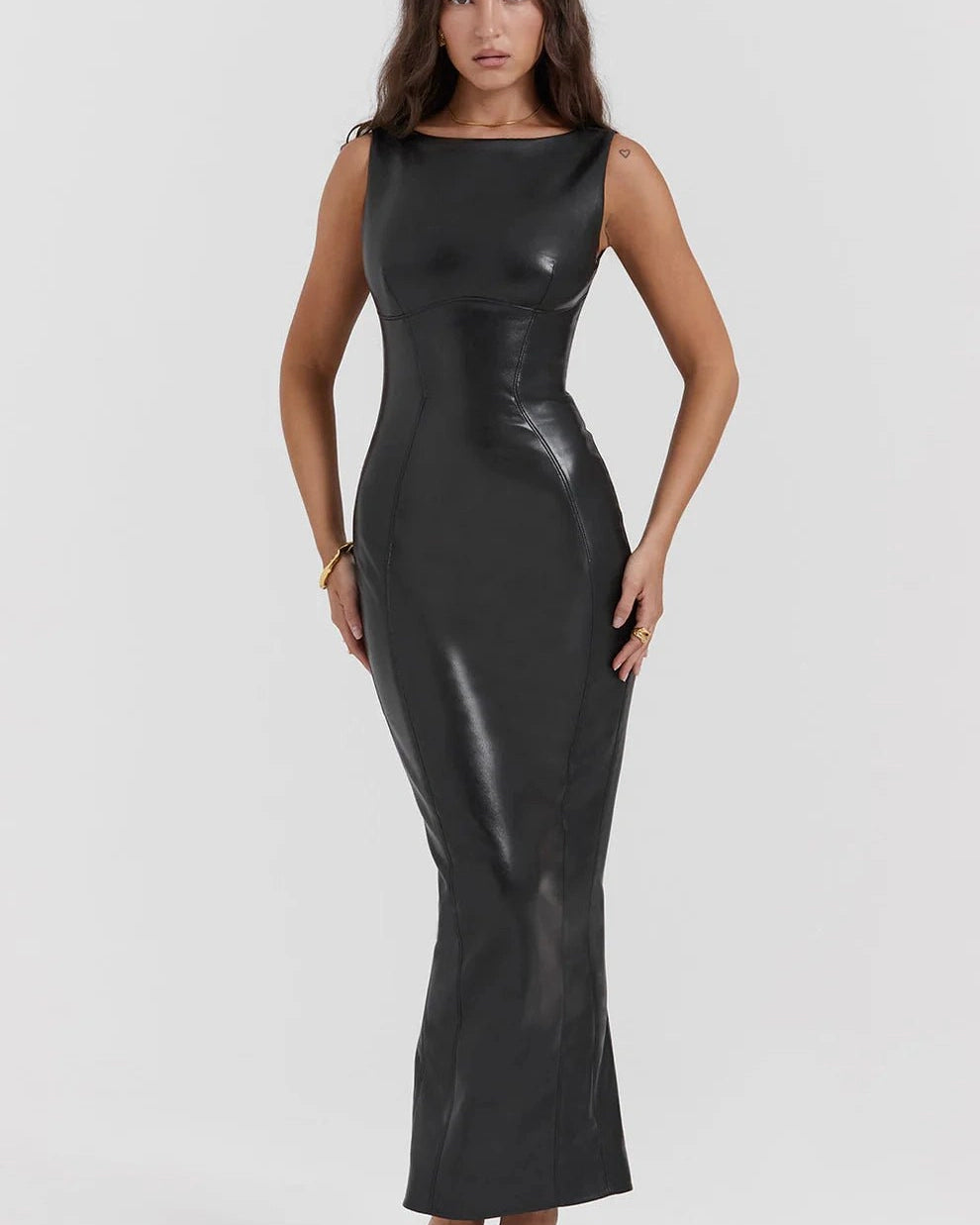 ÉclairNoir Exclusive - Noir Luxe Leather Dress™ - bluemoonbenelux