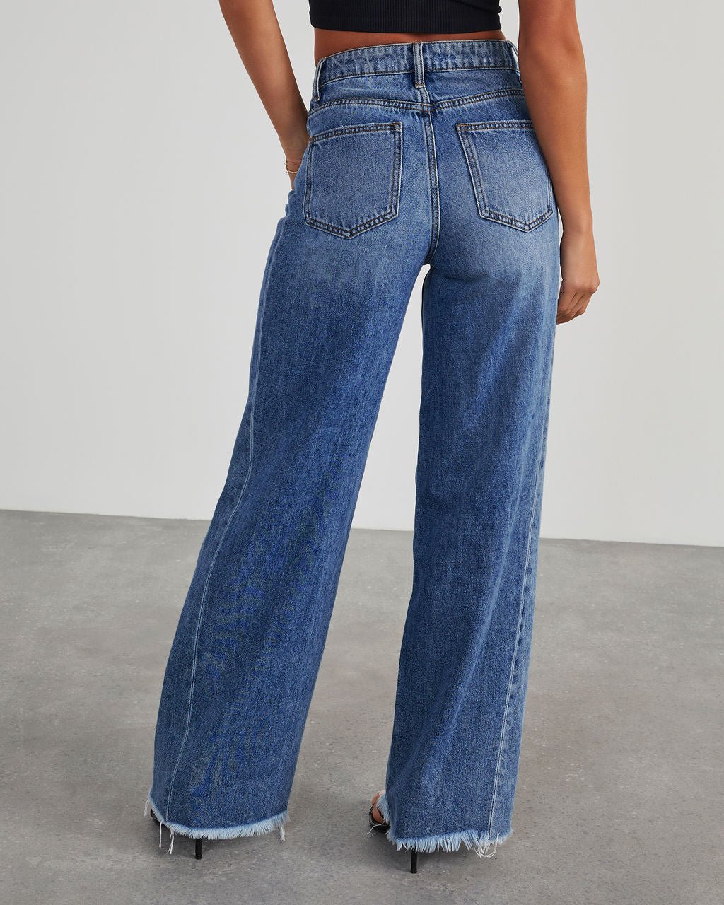 ÉclairNoir Exclusive - Raw Edge High - Waist Jeans™ - bluemoonbenelux