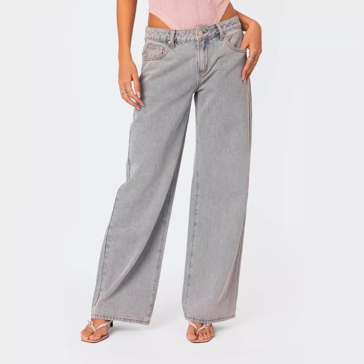 Women's Fashion Loose Retro Printed Jeans - bluemoonbenelux