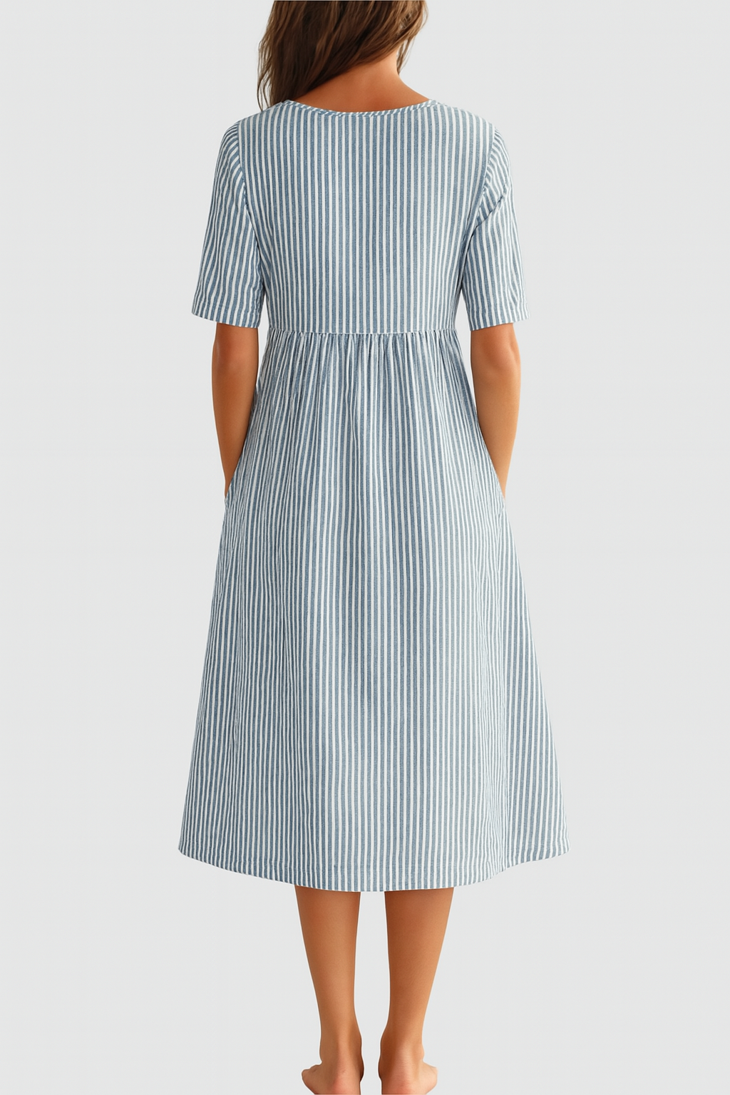 Rythme Calme – Robe Midi Rayée™