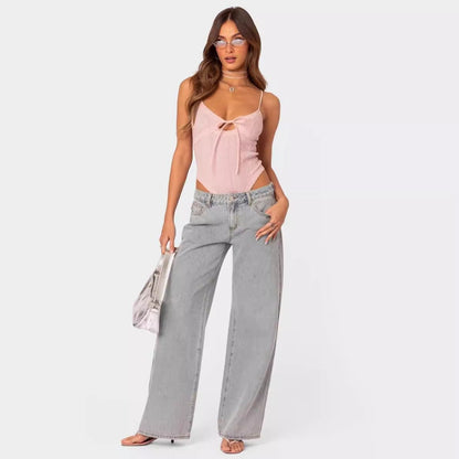 Women's Fashion Loose Retro Printed Jeans - bluemoonbenelux