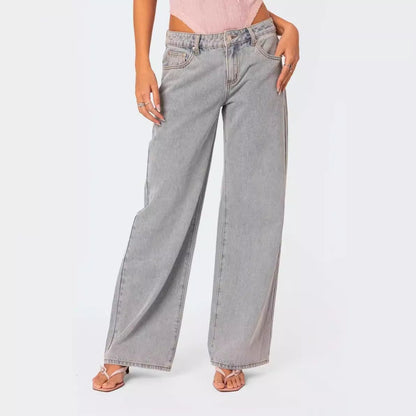 Women's Fashion Loose Retro Printed Jeans - bluemoonbenelux